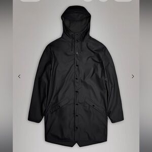 Rains Black Hooded Raincoat